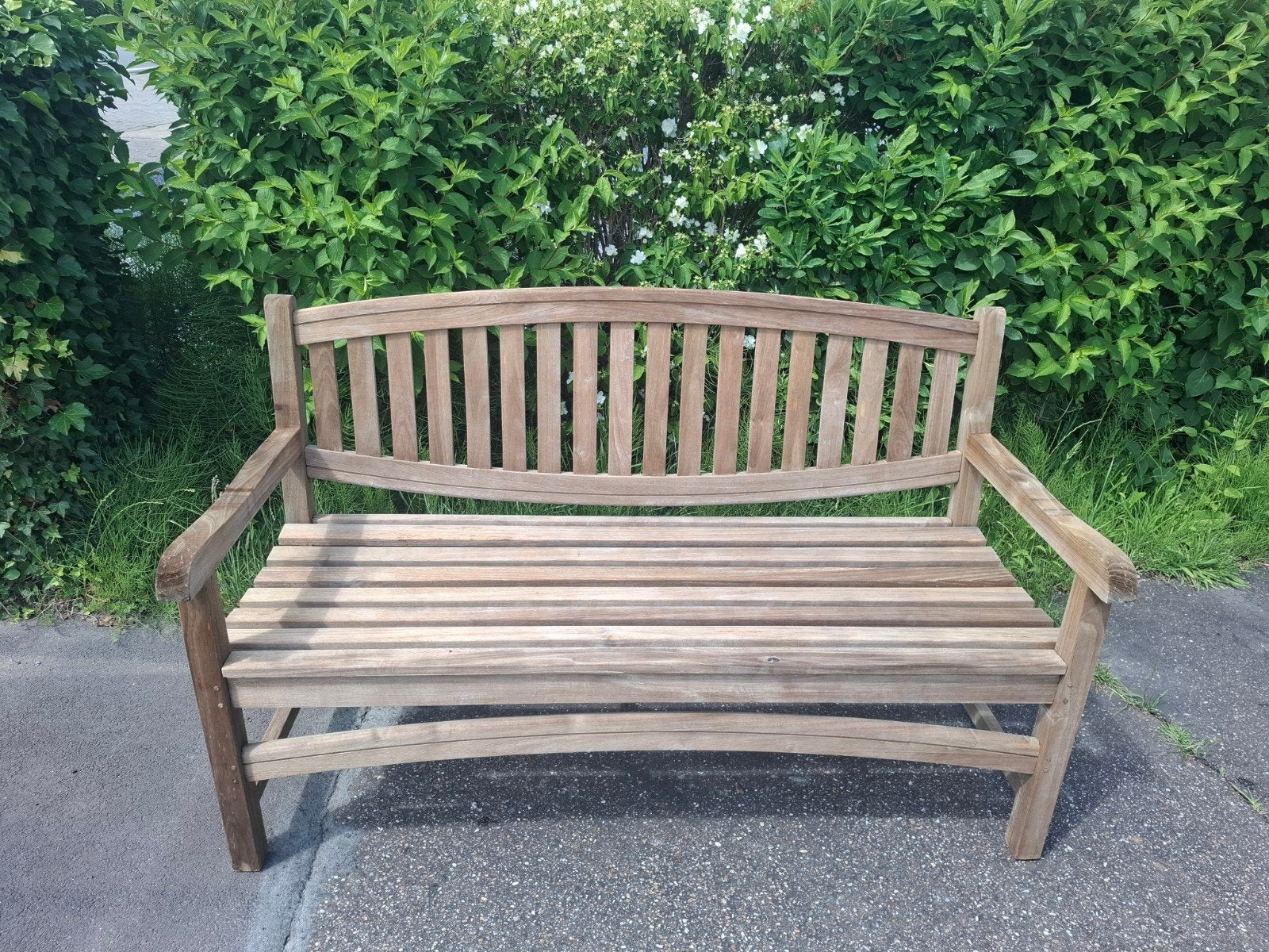 Tuinbank teak 150 cm, Ophalen, Zo goed als nieuw, Teakhout