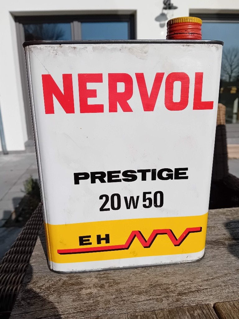 Vintage olieblik NERVOL Prestige, Ophalen of Verzenden, Gebruikt