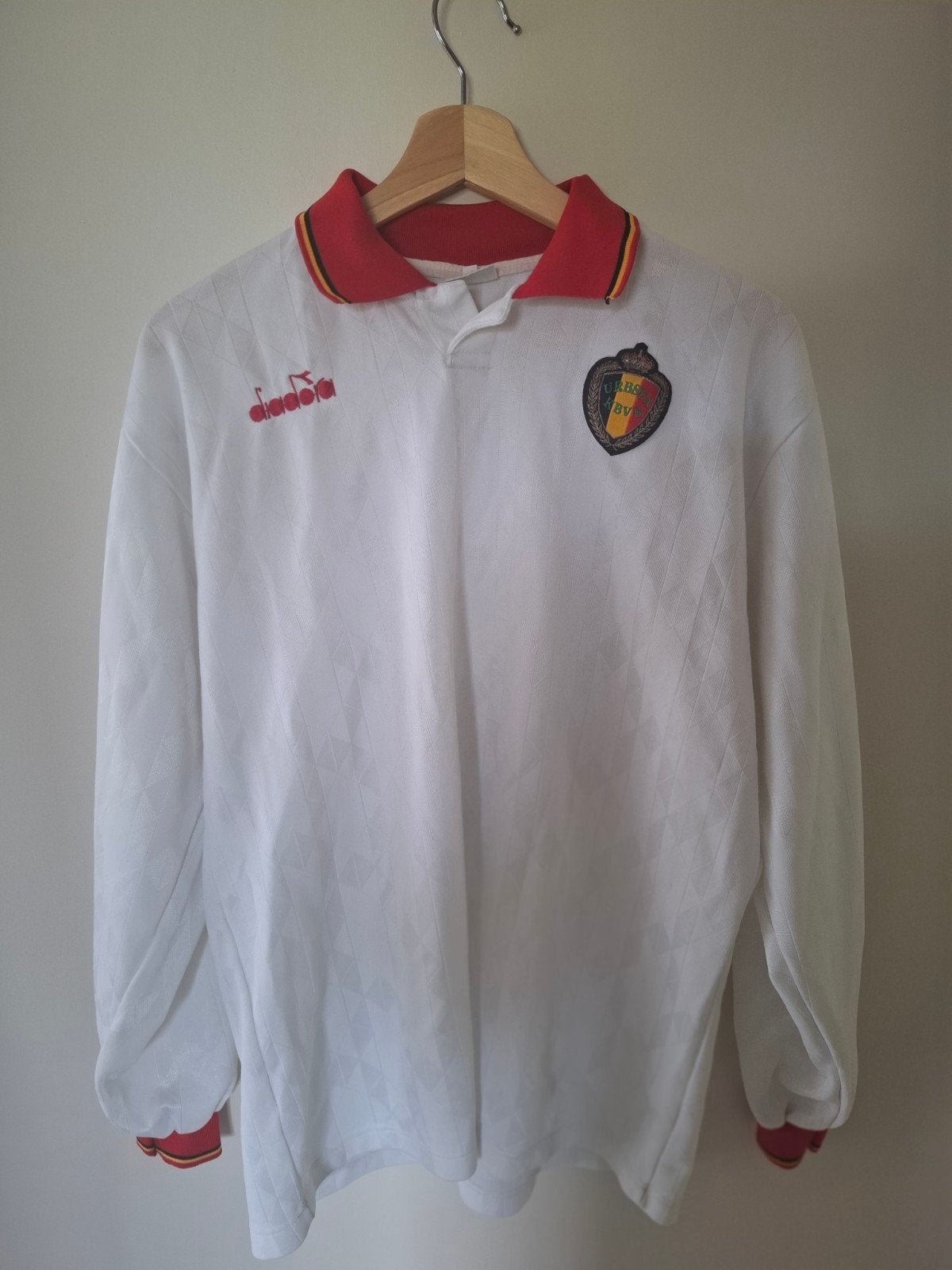 Vintage Rode Duivels Uitshirt 1992/1994 Diadora. XL, Taille XL, Enlèvement, Utilisé, Maillot