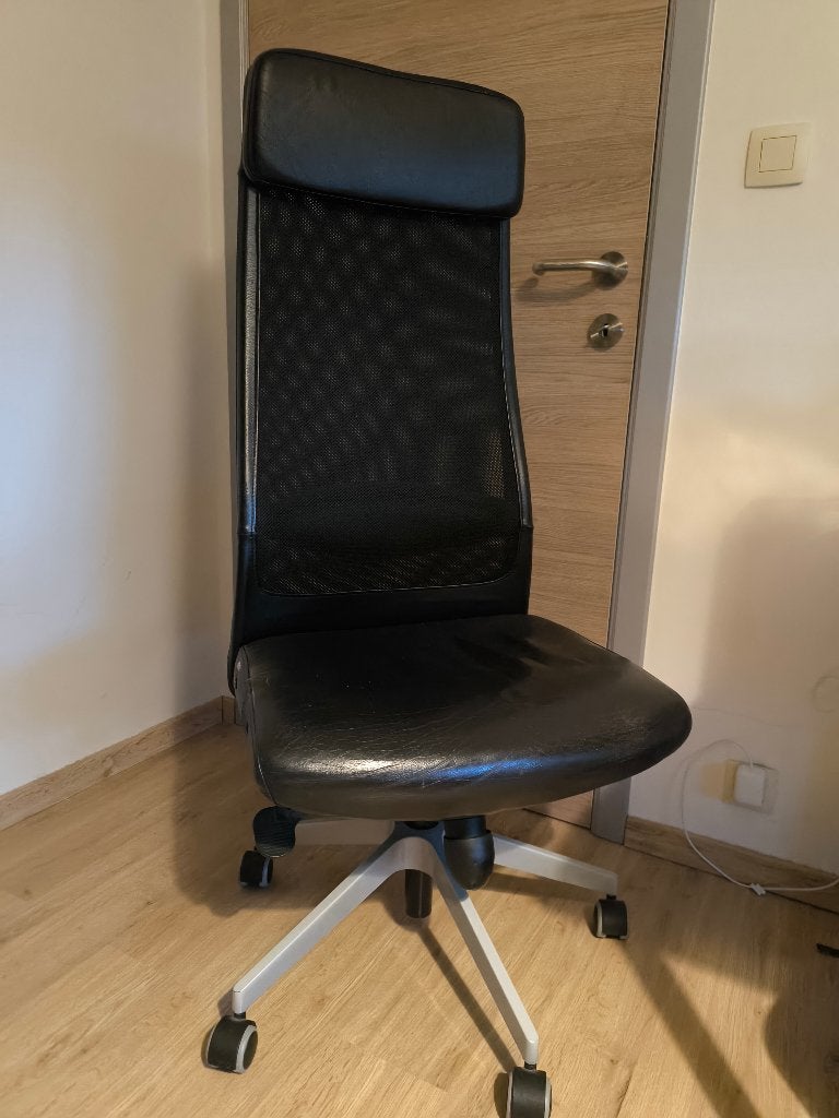 Zwarte IKEA Markus bureaustoel, Maison & Meubles, Chaises de bureau, Utilisé, Chaise de bureau, Noir, Enlèvement