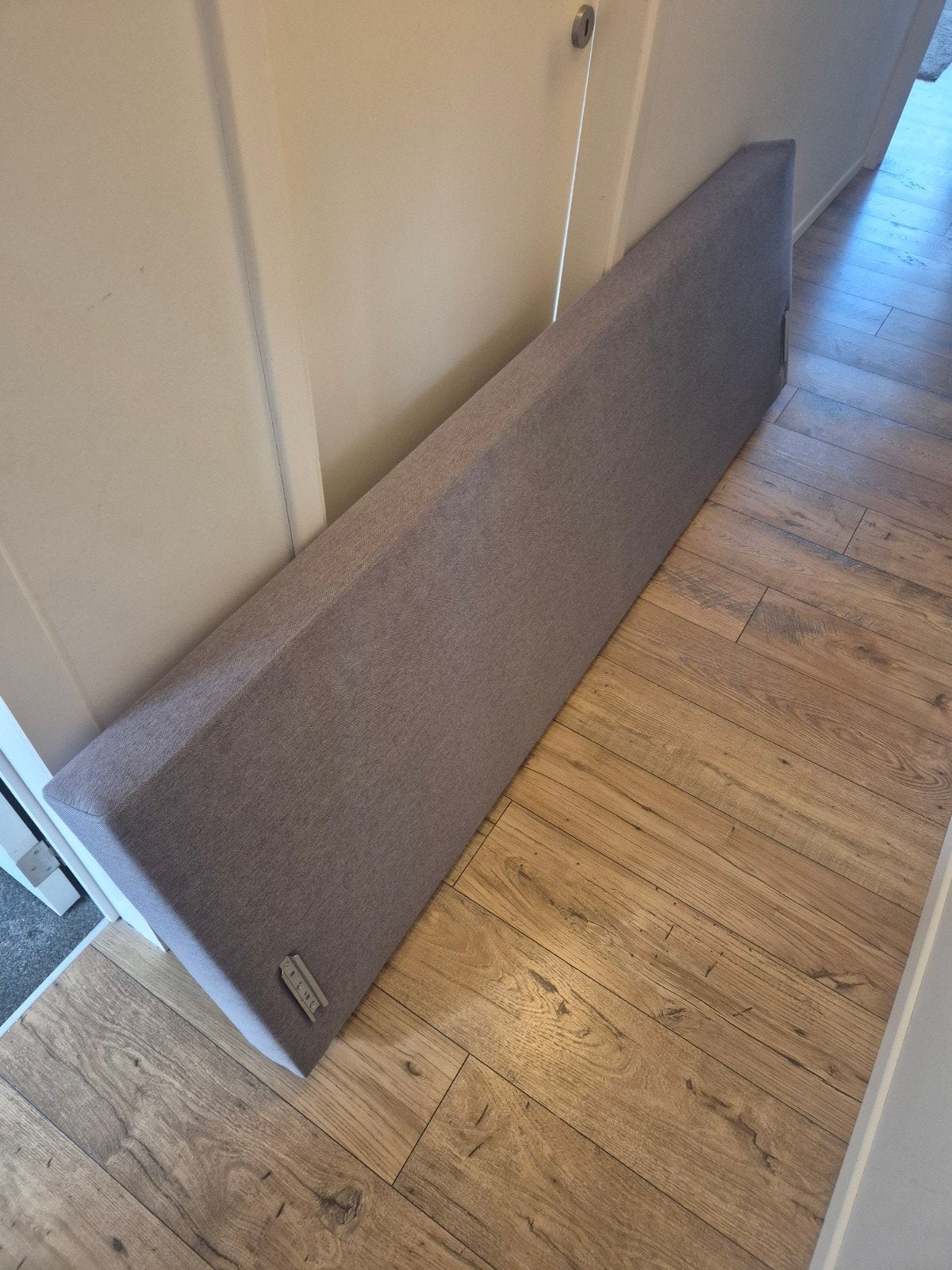 gratis bedeinde, Huis en Inrichting, Slaapkamer | Bedden, Ophalen, Gebruikt, Grijs, Stof