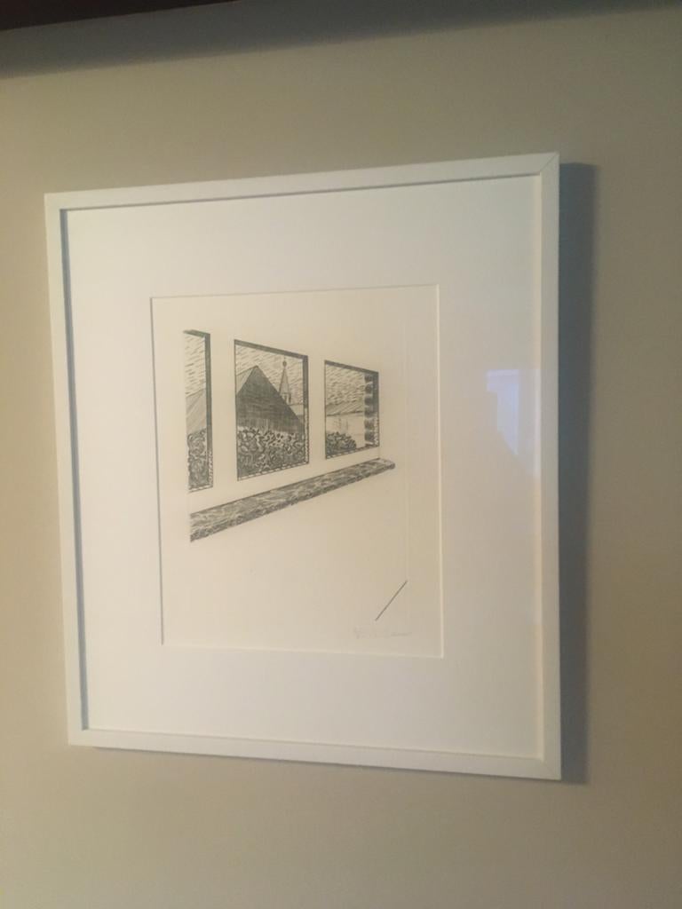Roger Raveel ets vensterdoorkijk, Antiek en Kunst, Kunst | Etsen en Gravures, Ophalen, Ets, Genummerd