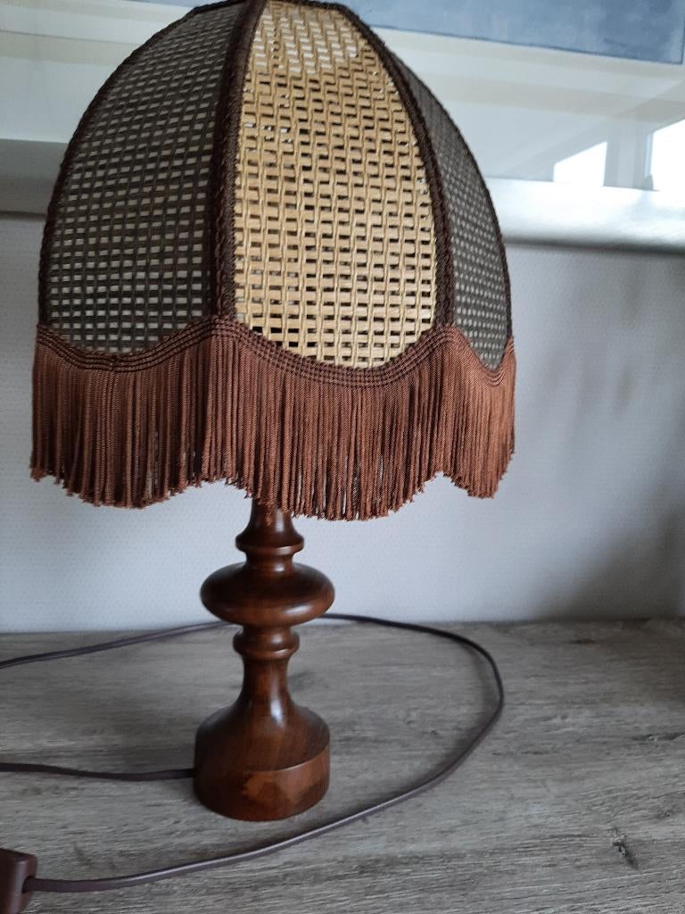 Mooie houten lamp Ibiza stijl., Huis en Inrichting, Lampen | Hanglampen, Ophalen