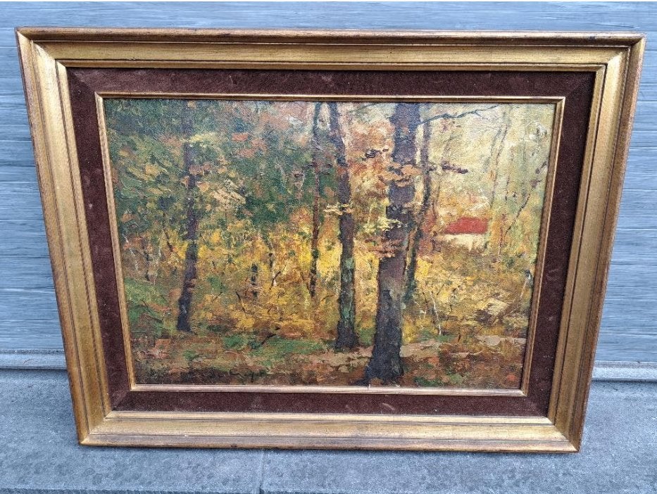 huile sur panneau signe maurice de meyer, Antiquités & Art, Art | Peinture | Classique, Panneau, Enlèvement ou Envoi