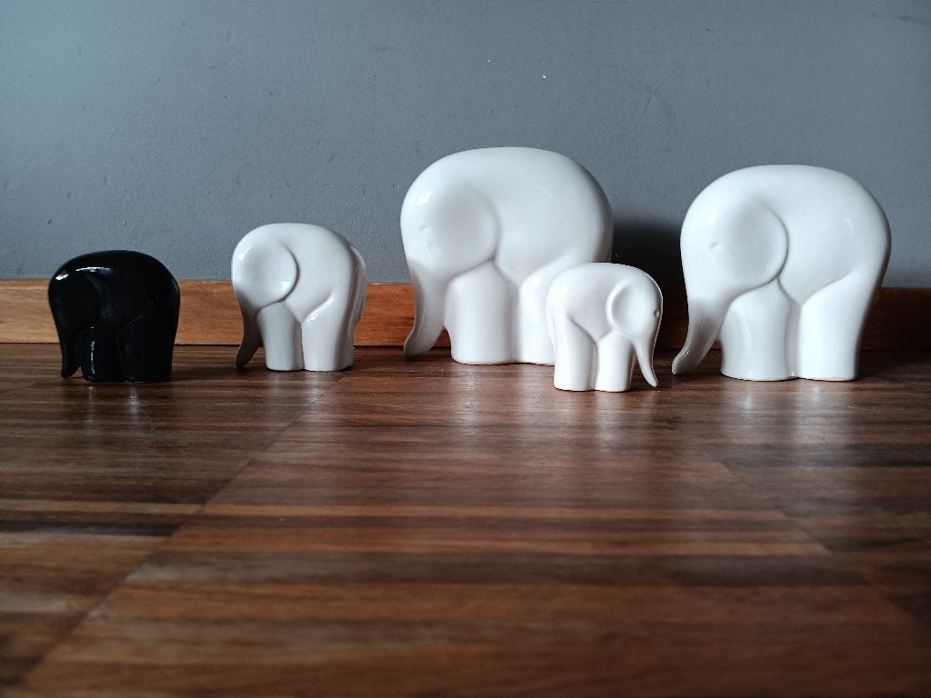Set van 5 vintage keramieken olifanten, jaren 80, Ophalen of Verzenden, Huis en Inrichting