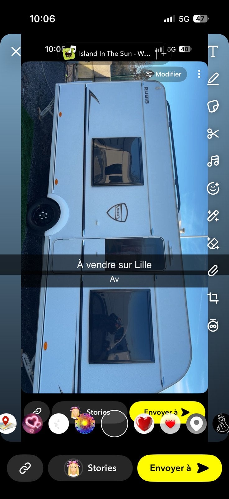 Caravane,, Grand lit, 5 à 6 mètres, Particulier, Siège standard
