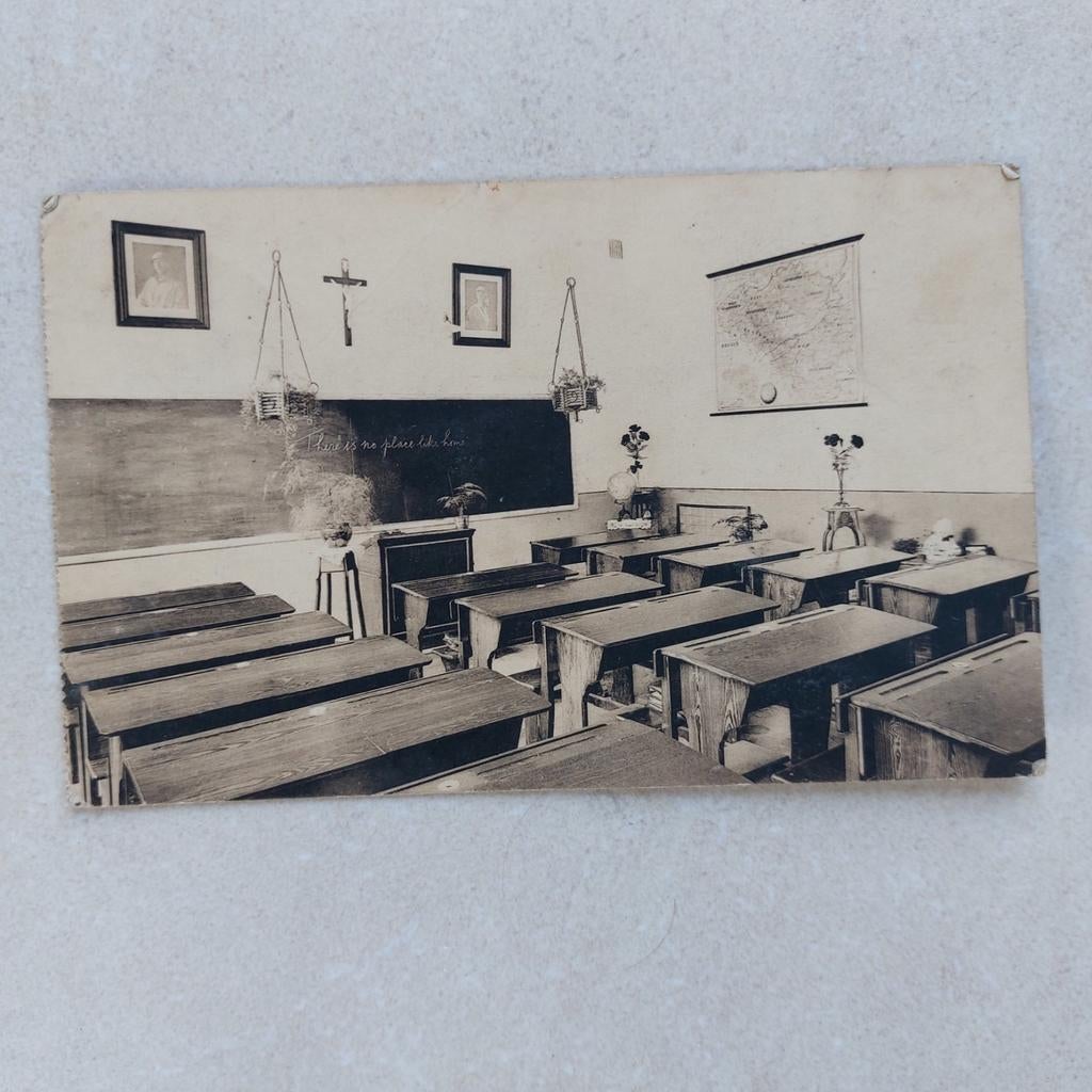Oude postkaart van Ninove: Onderwijsgesticht, Verzamelen, Ophalen of Verzenden