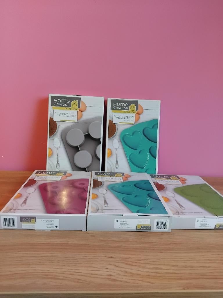 Set Siliconen Bakvormen - Diverse Cake & Muffinvormen -€3/st, Ophalen, Nieuw, Cupcakes, Bakvorm