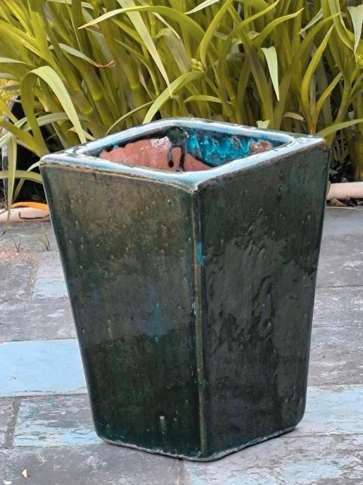 Zware stenen geglazuurde bloempot, Ophalen