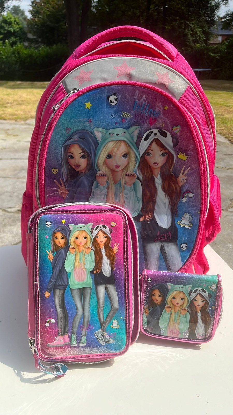 Sac à dos Topmodel Friends, étui à crayons et portemonnaei, Enlèvement, Utilisé