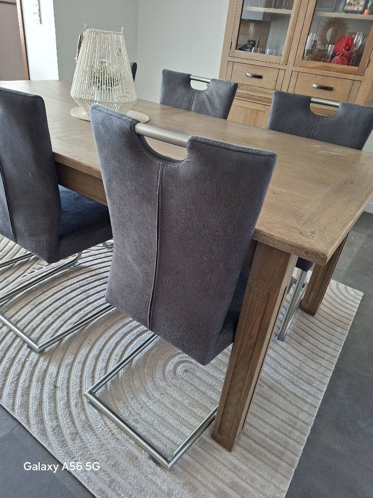 Chaises salle à manger, Maison & Meubles, Enlèvement, Comme neuf, Gris