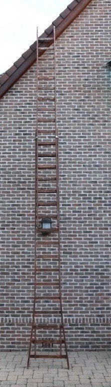 Volhouten lange uitschuifbare ladder, Doe-het-zelf en Bouw, Ophalen, Gebruikt, Ladder, Opvouwbaar of Inschuifbaar