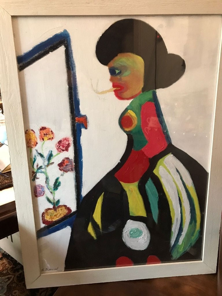 R. Raveel Belle œuvre signée et datée 1996, Antiquités & Art, Art | Peinture | Classique, Enlèvement, Daté, Peinture à l'huile