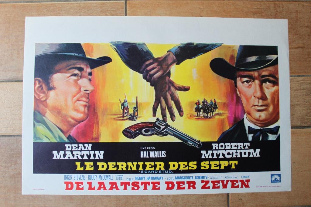 filmaffiche Dean Martin 5 Card Stud filmposter, Rechthoekig Liggend, Ophalen of Verzenden, Zo goed als nieuw, A1 t/m A3