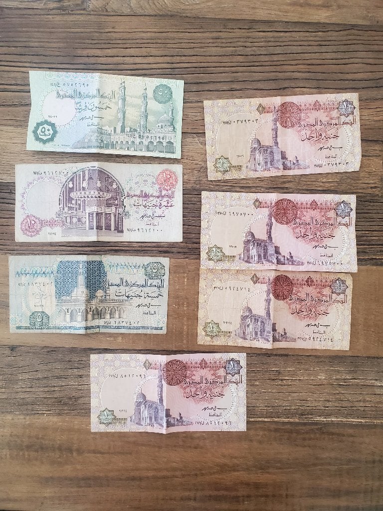 Lot 7 billets de piastres égyptien, Timbres & Monnaies, Enlèvement ou Envoi