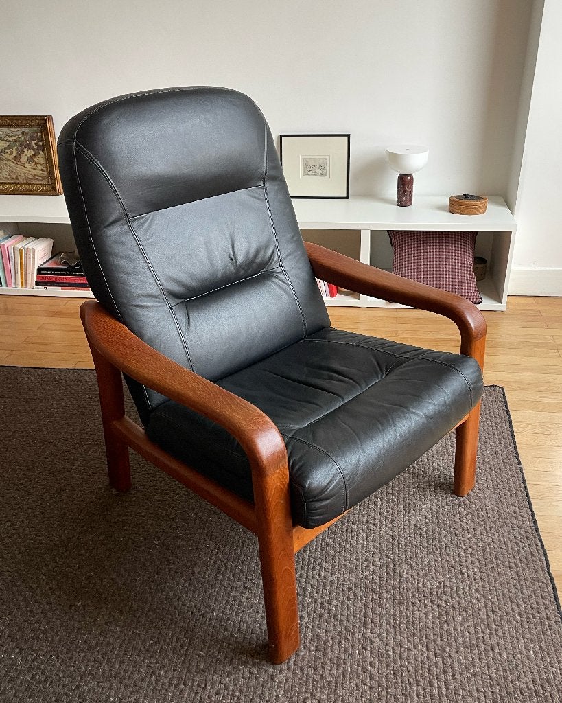 Fauteuil vintage KOMFORT Mid-century, 75 à 100 cm, Enlèvement, Utilisé, 50 à 75 cm