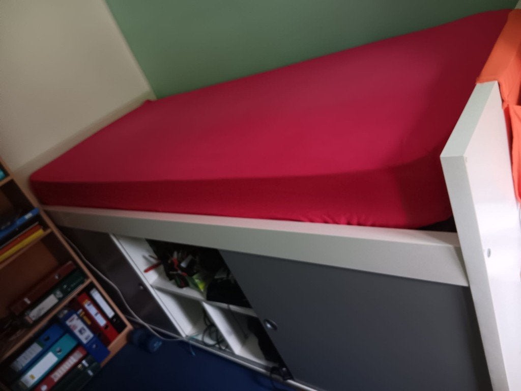 Eenpersoonsbed (zonder matras), Huis en Inrichting, Slaapkamer | Bedden, Ophalen, Gebruikt, Eenpersoons