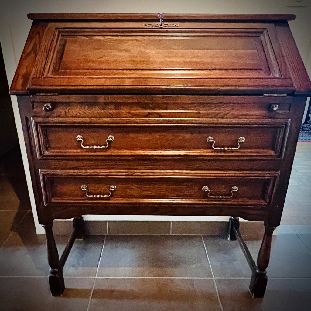 Meuble secrétaire flamand style Louis XV, Maison & Meubles, Enlèvement, Utilisé, Flamand