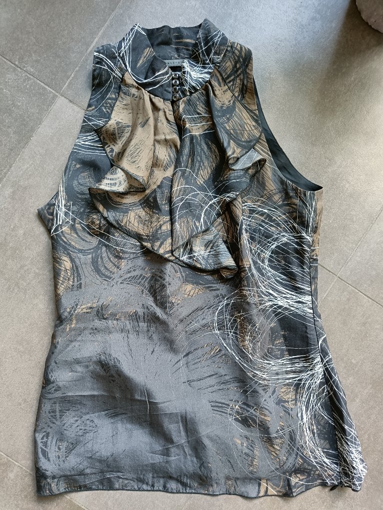 zijden bloesje Xandres, maat 38, Kleding | Dames, Maat 38/40 (M), Bruin, Ophalen of Verzenden, Zo goed als nieuw