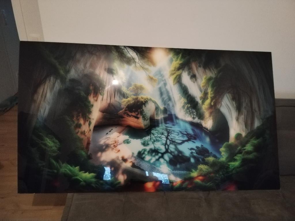 Tableau en verre acrylique paysage, Antiek en Kunst, Kunst | Schilderijen | Klassiek, Ophalen