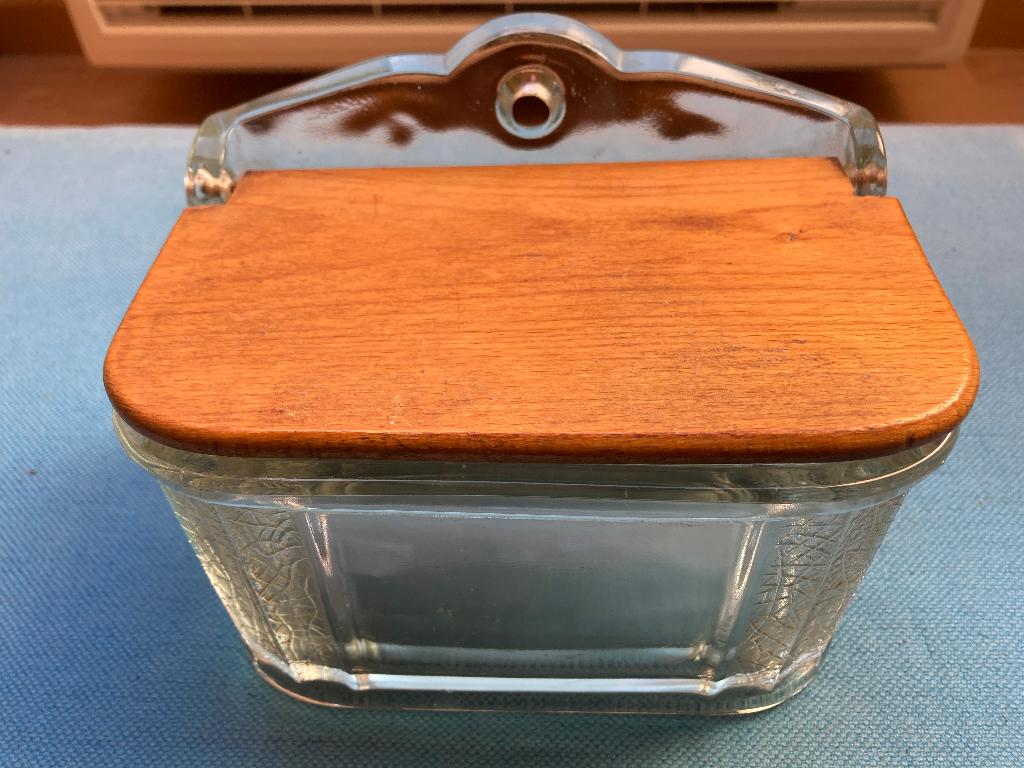 Vintage glazen zoutvat, Antiek en Kunst, Ophalen of Verzenden