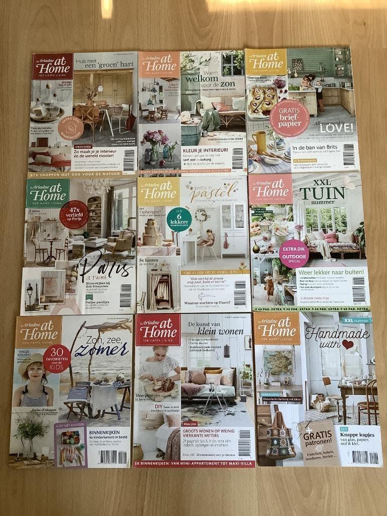 9 tijdschriften voor woondecoratie „Ariadne at home” TBE, Ophalen of Verzenden, Zo goed als nieuw