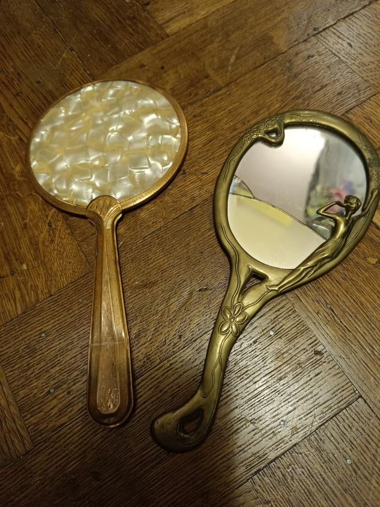 Miroir a main en laiton miroir a remplacer