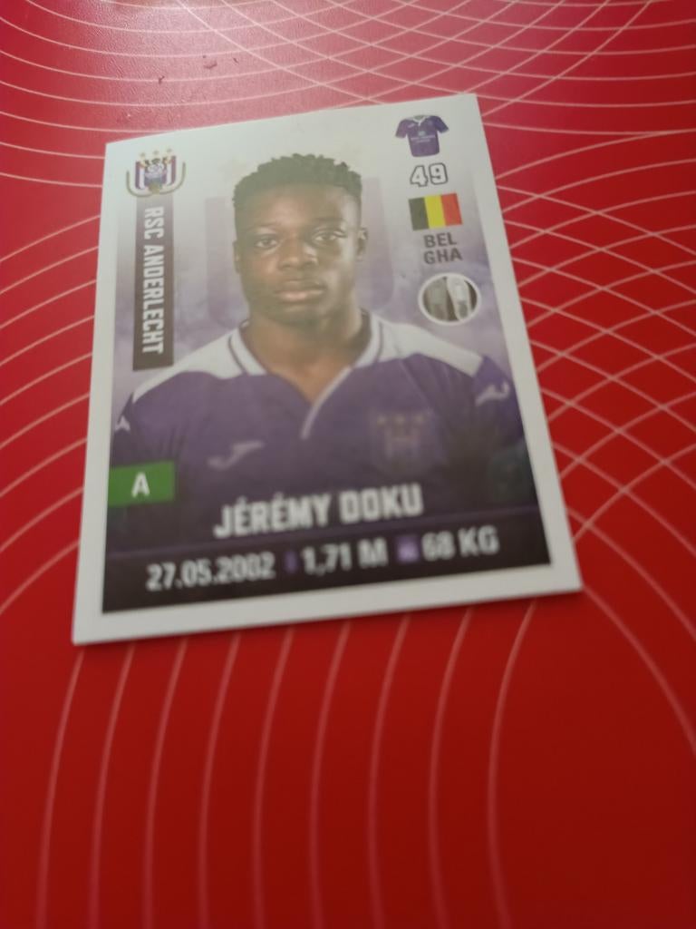 Sticker Jeremy Doku Anderlecht Rookie 2019/20, Verzamelen, Ophalen of Verzenden