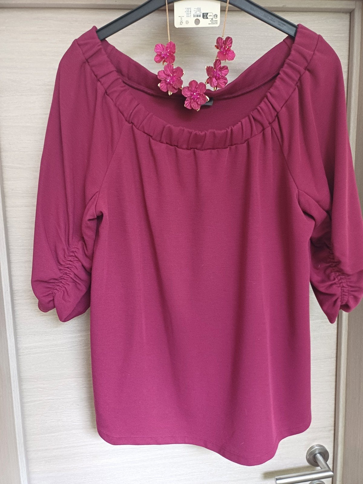 T-shirt Yessica burgundy XL(50/52), Kleding | Dames, Grote Maten, Yessica, Ophalen of Verzenden, Zo goed als nieuw