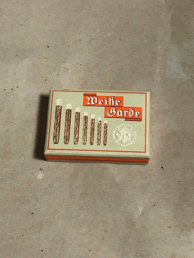 WWII - boite a cigare "WEISSE GARDE" vide avec SVASTIKA, Envoi, Autres, Autres types