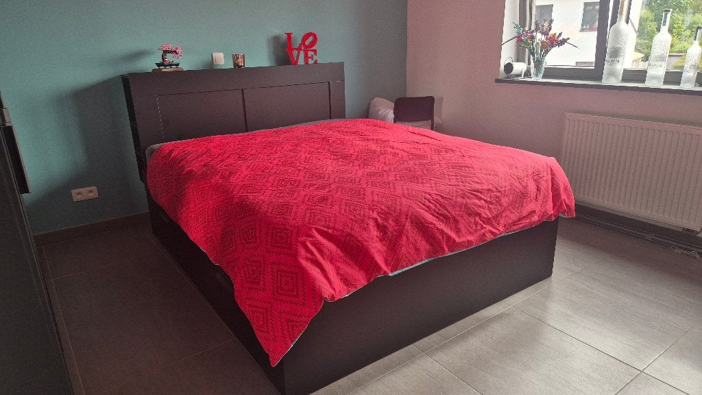 Te koop bed, Maison & Meubles, Chambre à coucher | Lits, Comme neuf, Enlèvement, 200 cm, Bois