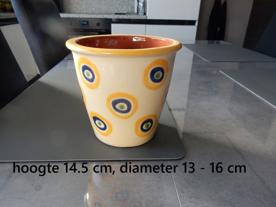 nr.231 - Bloempot lichtgeel  (bollen), Ophalen, Rond, Binnen