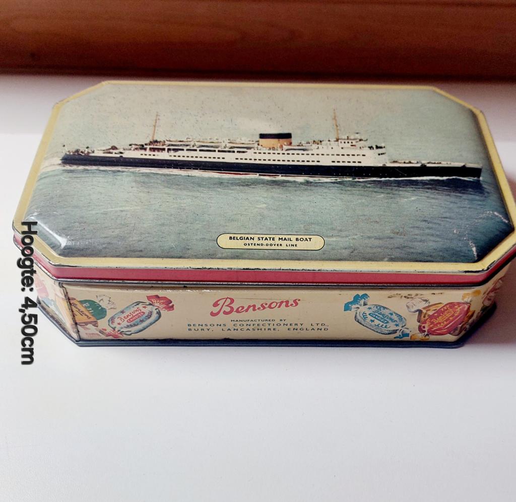 Vintage Bensons Confectie Blik, Belgian State Mail Boat, Ophalen