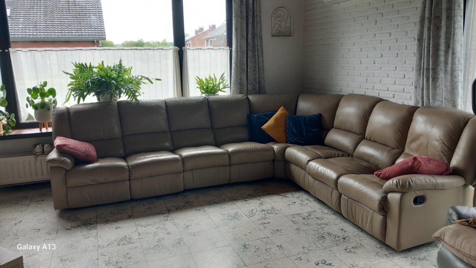 Salon d angle en cuir 7 places, Maison & Meubles, Canapés | Coins salons complets, Enlèvement, Cuir