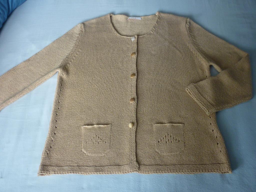 Katoen-Acryl Vest Elly Italia, Kleding | Dames, Beige, Maat 46/48 (XL) of groter, Ophalen of Verzenden, Zo goed als nieuw