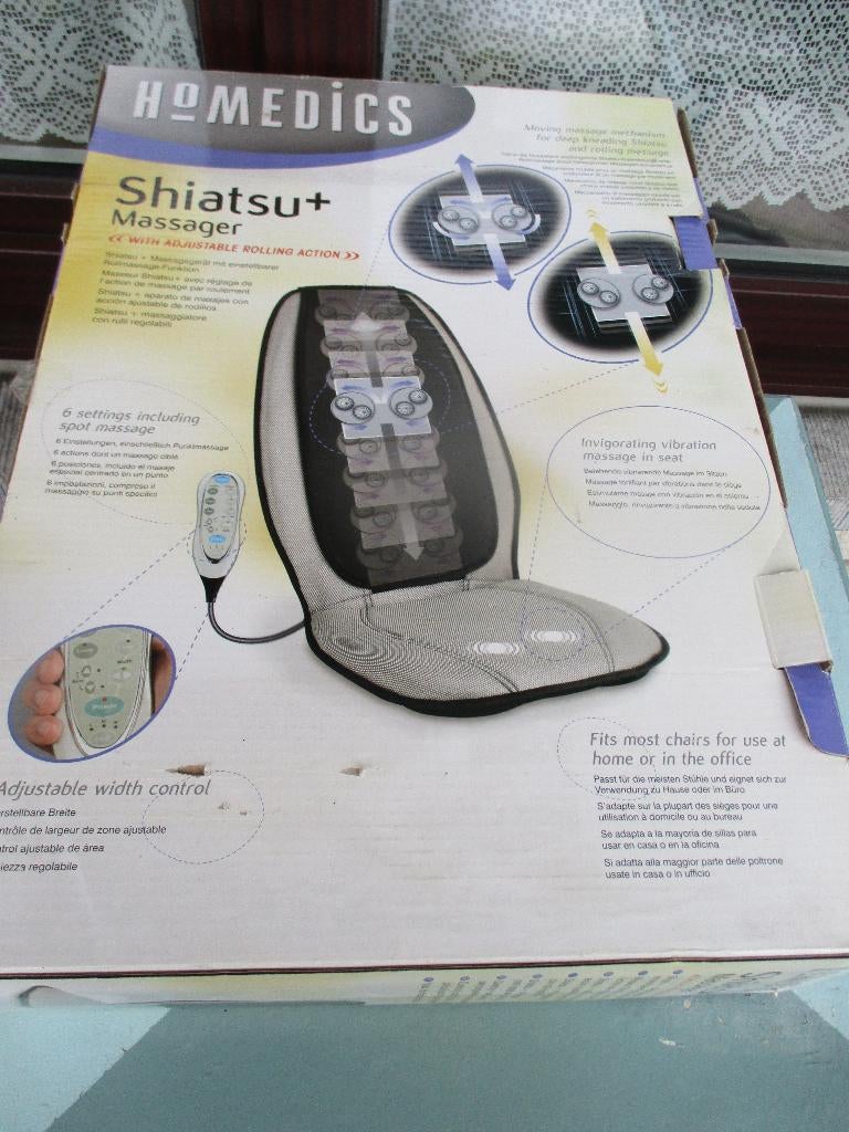 SHIATSU+ Massager met instelbare rolwerking, Enlèvement, Comme neuf, Chaise de massage ou Coussin