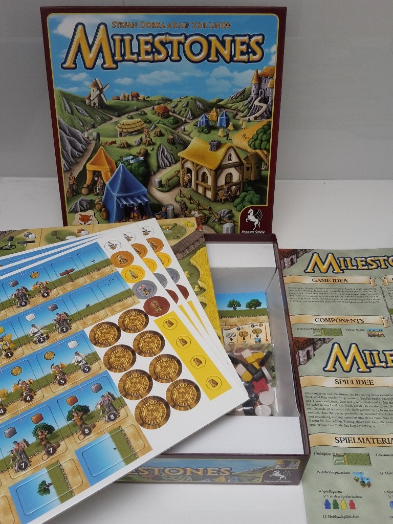Nieuw spel Milestones, 2-4 sp., 10+, + 1 gratis promo, Ophalen of Verzenden, Nieuw, Pegasus Spiele