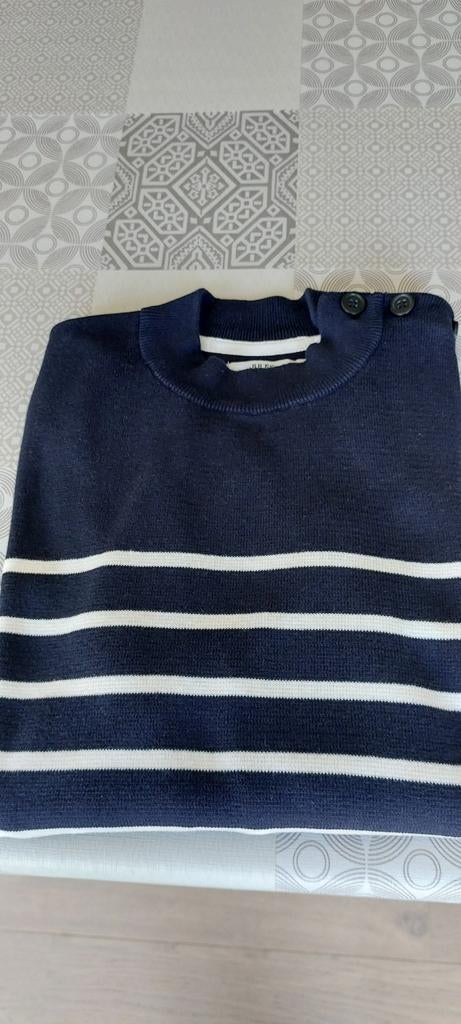 Blauw met wit gestreepte heren trui. Medium  merk Jules, Kleding | Heren, Ophalen, Jules, Zo goed als nieuw, Maat 48/50 (M)