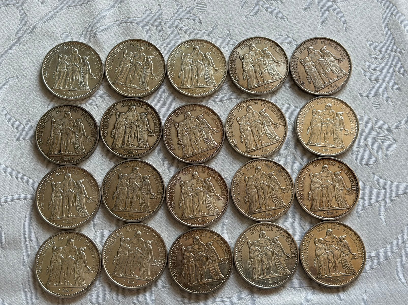 Set zilveren munten, Ophalen, Frankrijk, Losse munt, Zilver