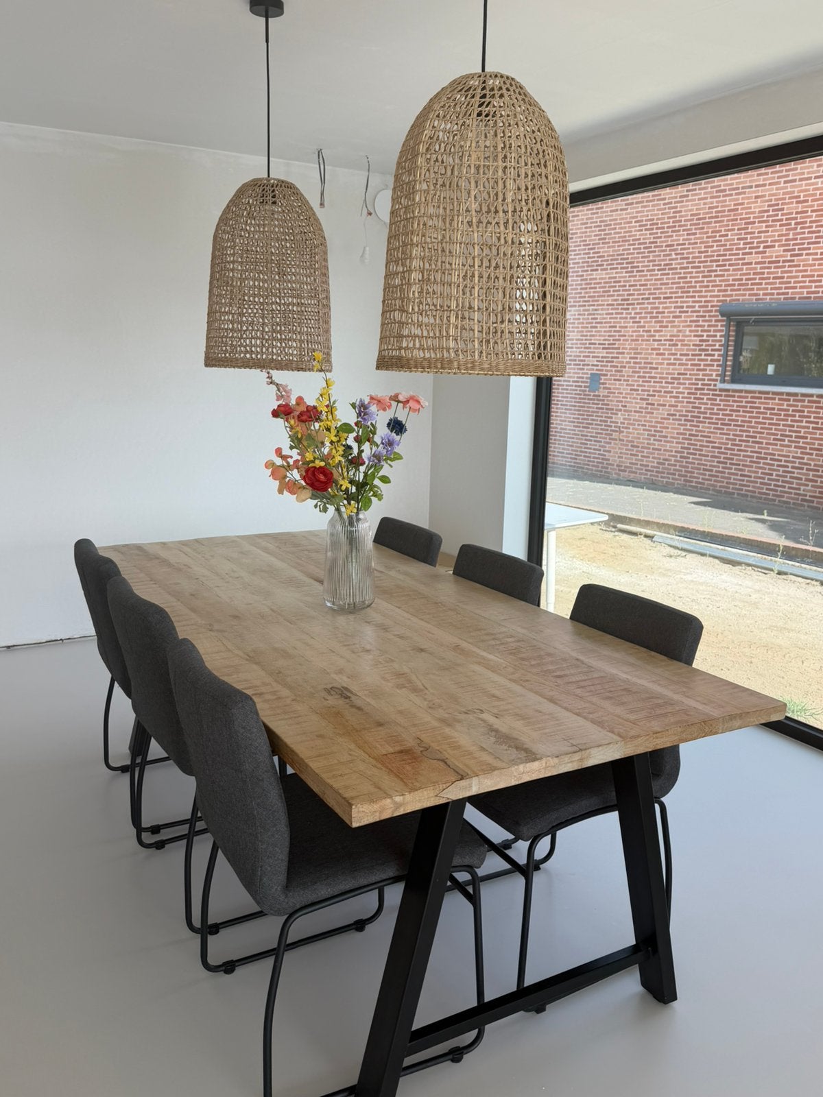 Eettafel 220x100, Ophalen, 100 tot 150 cm, 200 cm of meer, Zo goed als nieuw