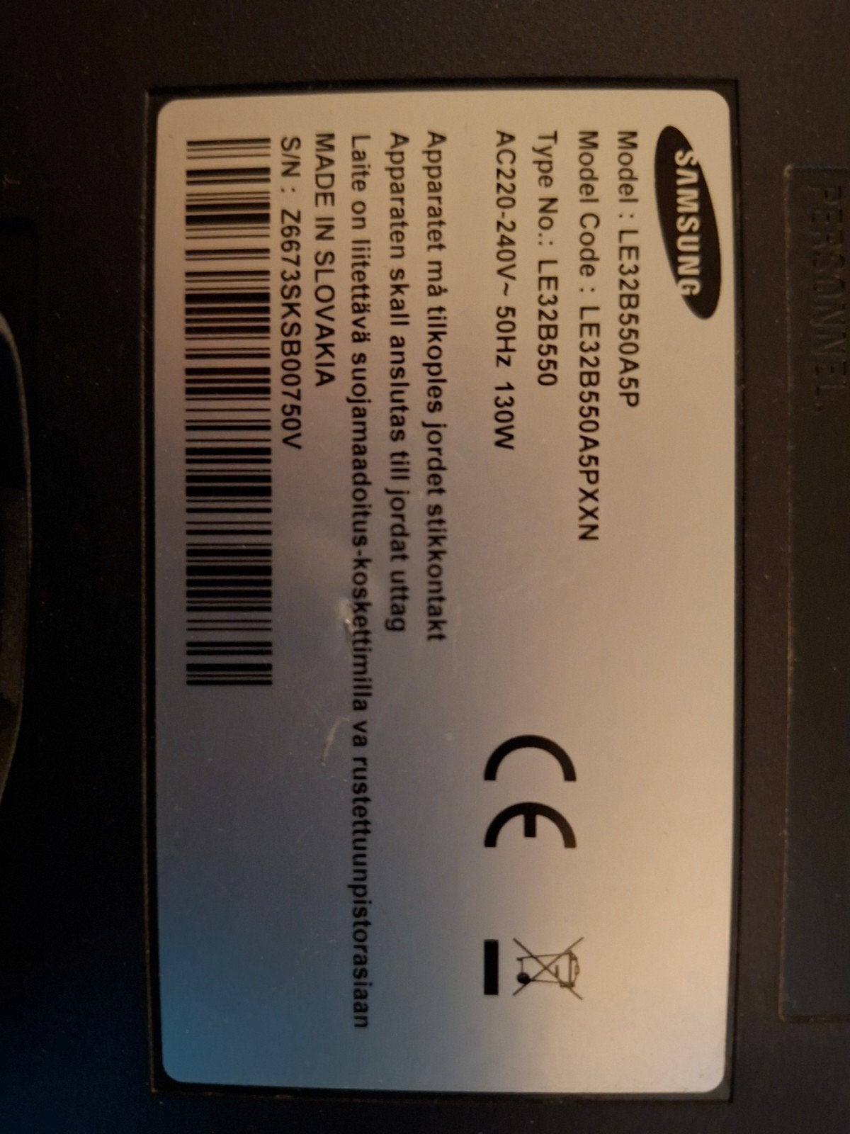 TV, 50 Hz, LCD, 80 à 100 cm, Enlèvement