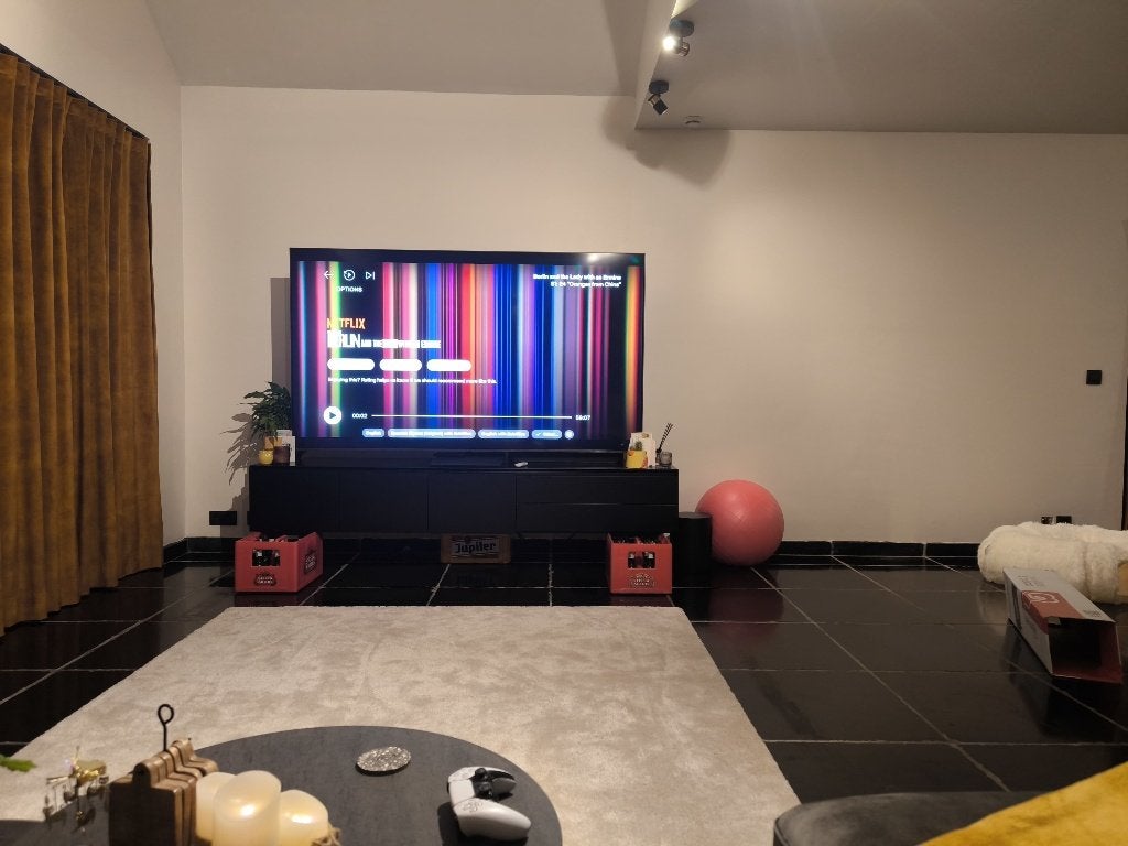 Tv kast, Huis en Inrichting, Kasten |Televisiemeubels, Ophalen, Zo goed als nieuw, 200 cm of meer, Minder dan 100 cm