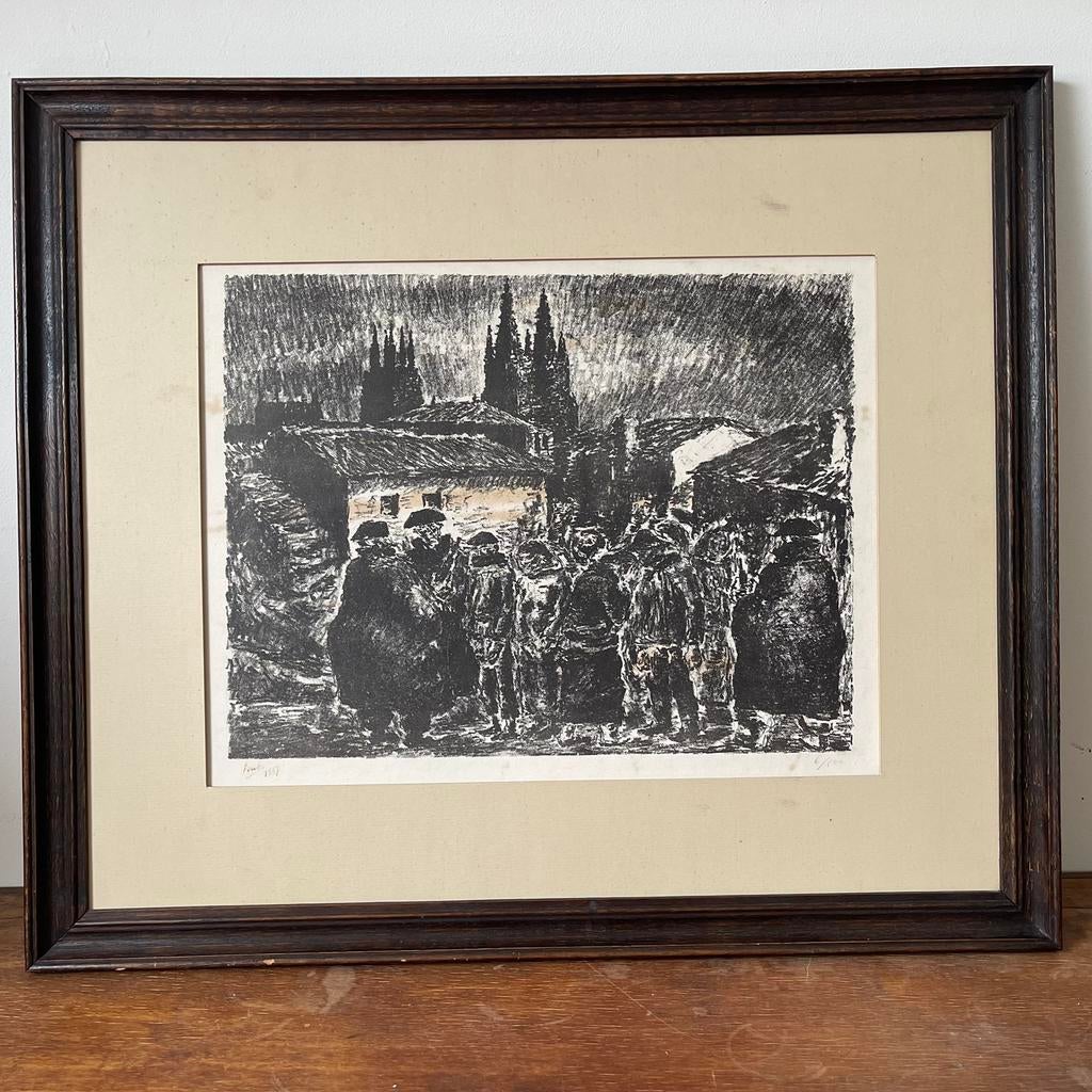 Arturo Souto litho "Escena de Guerra" (1937), Antiek en Kunst, Kunst | Litho's en Zeefdrukken, Ophalen