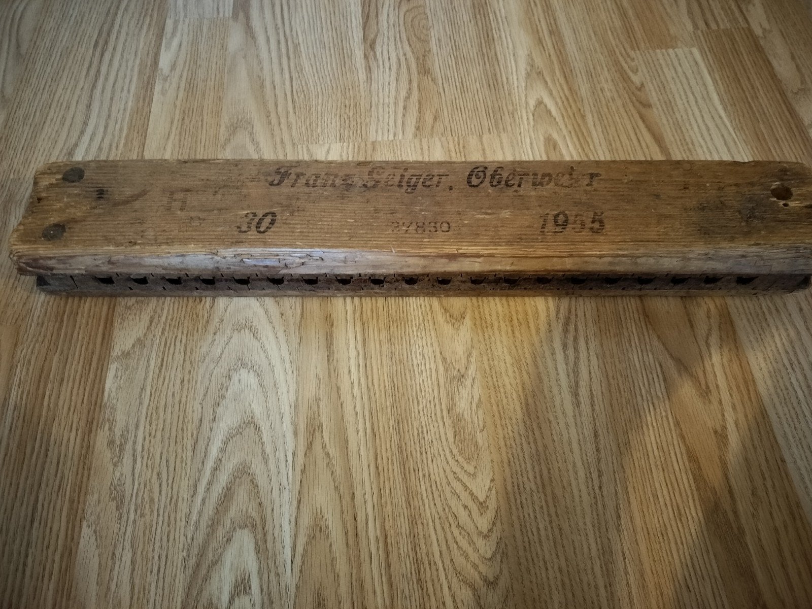 Antieke sigarenmal Franz Geiger Oberweier 1955, Hout, Ophalen of Verzenden, Bruin, Gebruikt