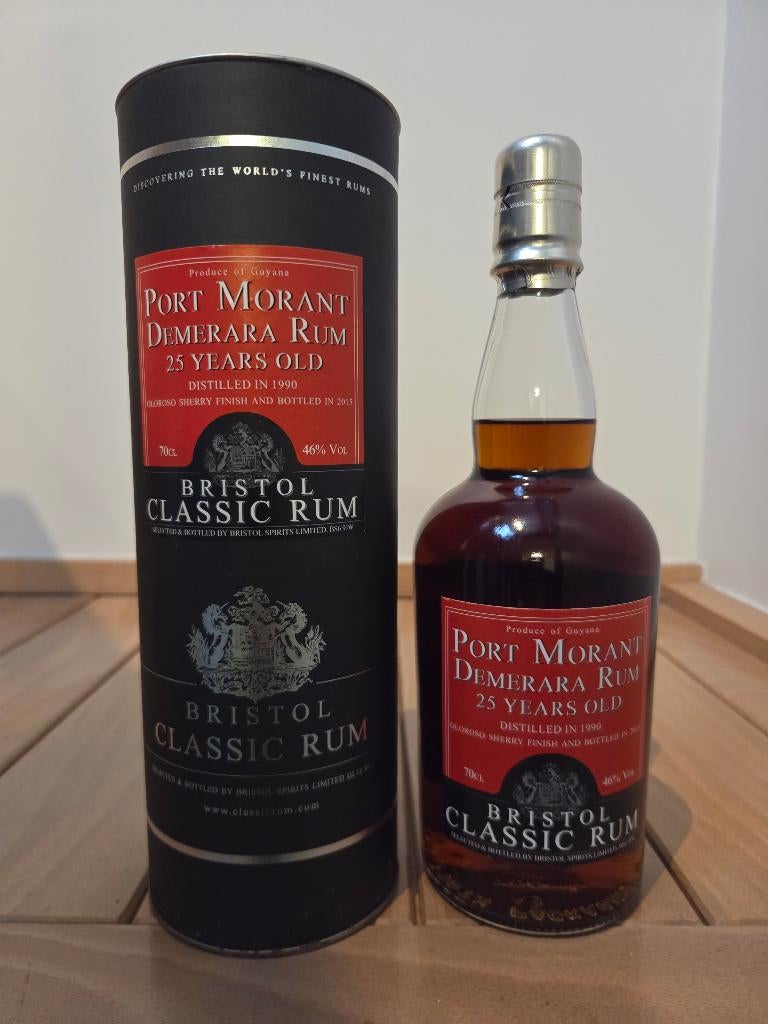 Rhum Port Morant demerara kamer 25y 1990 Bristol, Verzamelen, Wijnen, Ophalen of Verzenden