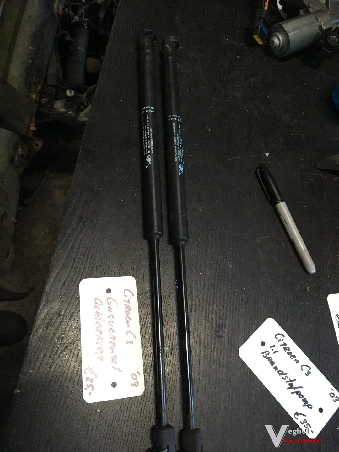 citroen c3 2003 gasveren set achterklep, Gebruikt, -, -, Ophalen of Verzenden