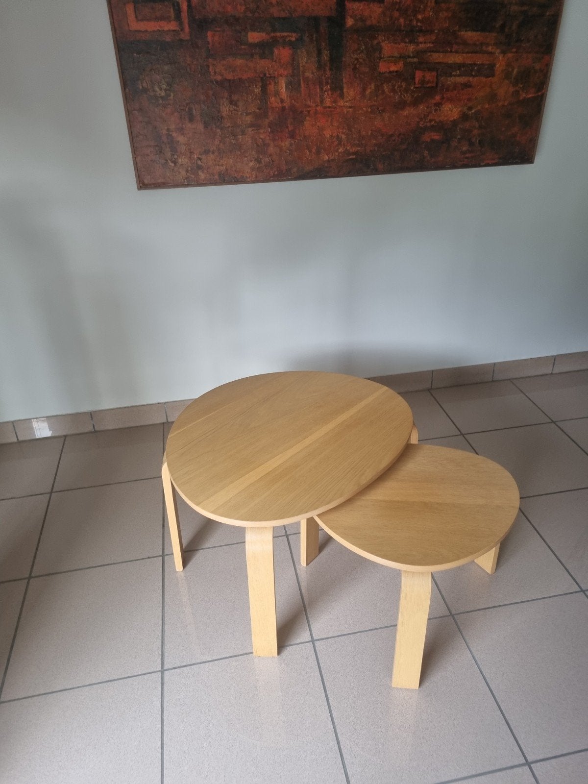 Ensemble de salon/table d'appoint Japandi en hêtre, Maison & Meubles, 50 – 75, JAPANDI, Comme neuf, Enlèvement