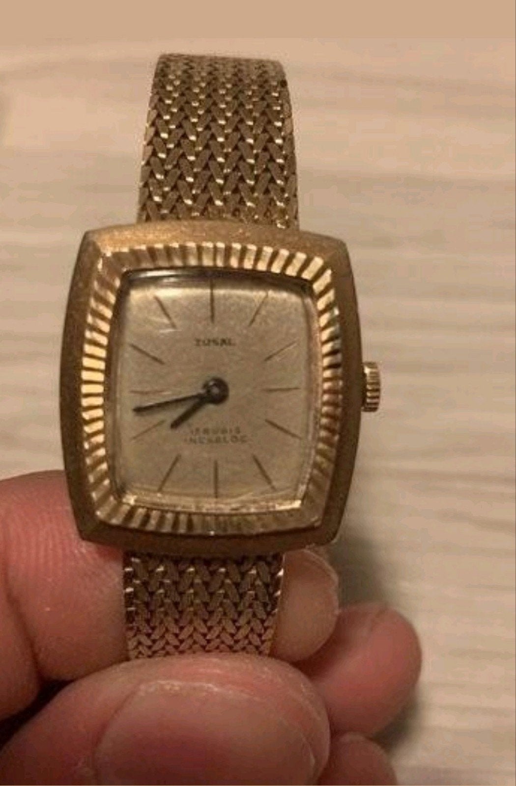 Montre Tusal 14 carats pour femme (mécanique), Montre-bracelet, Enlèvement ou Envoi, Or, Utilisé