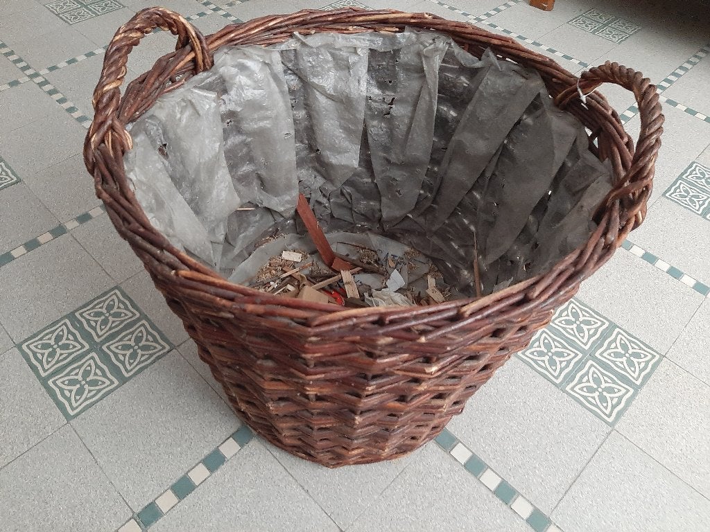 rieten mand, Huis en Inrichting, Ophalen, Gebruikt, Mand, Rond