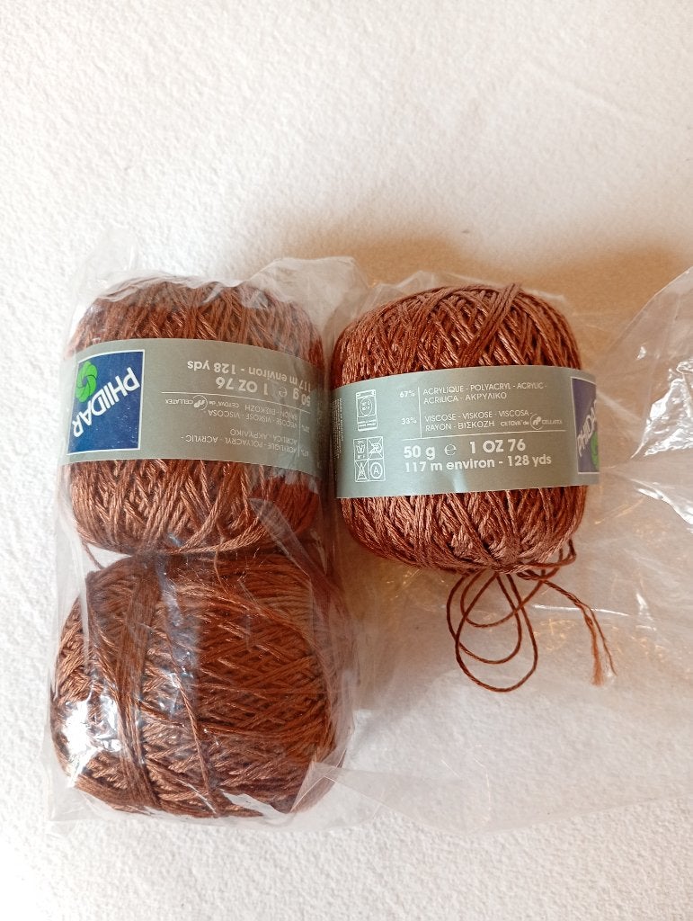 Phildar Calenis bruin/koper wol acryl/viscose, Hobby en Vrije tijd, Breien en Haken, Ophalen of Verzenden, Nieuw, Breien of Haken